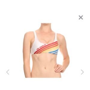 Poprageous popactive 70s Los Angeles swim top bra size small